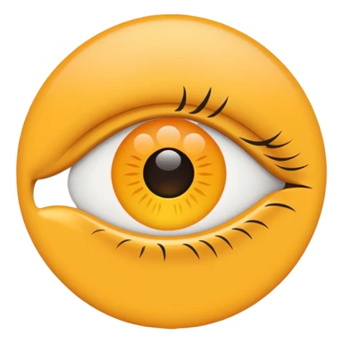 iOS emoji, minimal eye symbol, circle with dot, flat sticker