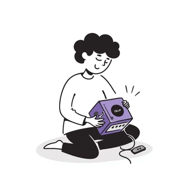 a person play with the gamecube sticker