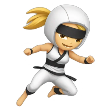 Female White Ninja Warrior Athlete jumping sticker