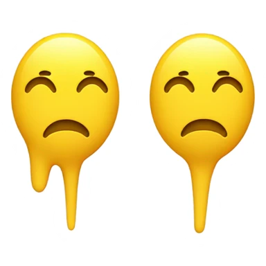 Yellow emoji with a upside down yellow heart at the bottom with a ups sticker