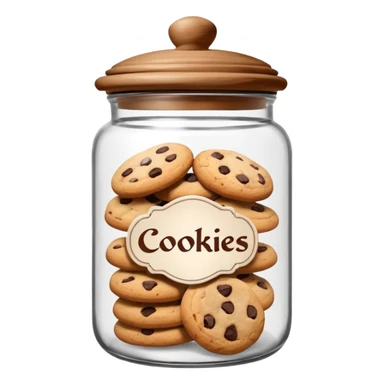 Ceramic jar with “Cookies” label and lid sticker