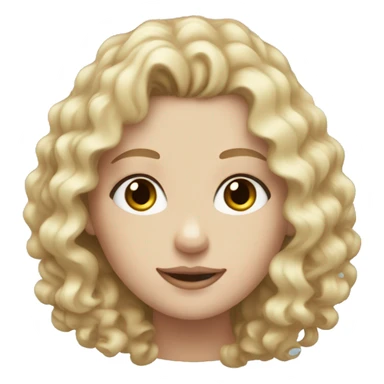  white girl with curly blonde highlight hair and blue eyes sticker