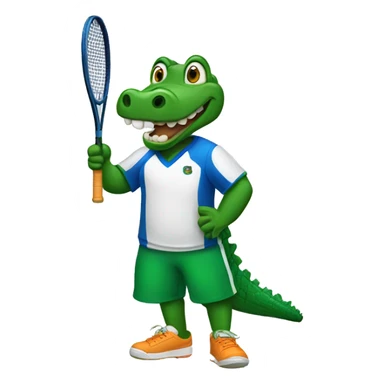 Gator with tennis racket sticker