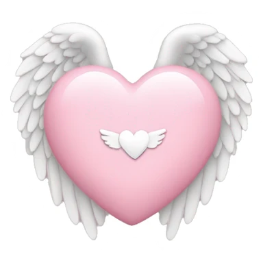 a light pink heart with small angel wings and a halo sticker
