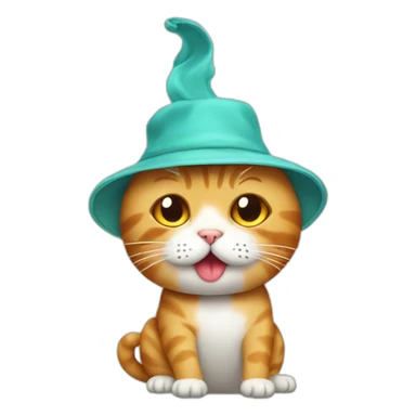 a cat wearing a diarrhea as a hat sticker