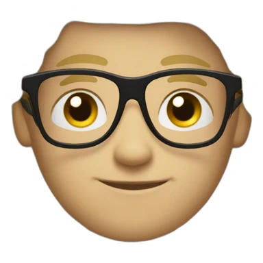 boy with rectangular black glasses and blond spikey hair combed to the left sticker