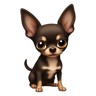 Dark Brown Chihuahua cute Little more light sticker
