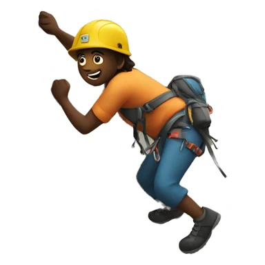 climbing a rock sticker