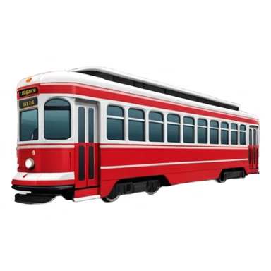 Toronto streetcar emoji, red and white, iconic, minimal style sticker