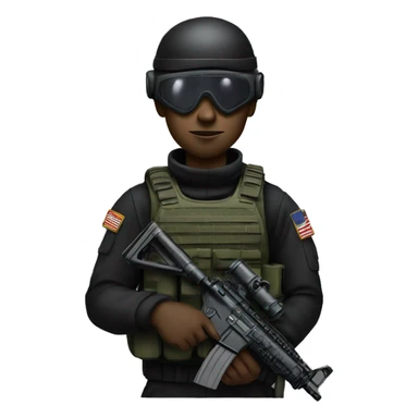 Special Forces Soldier wearing all black and night vision goggles sticker