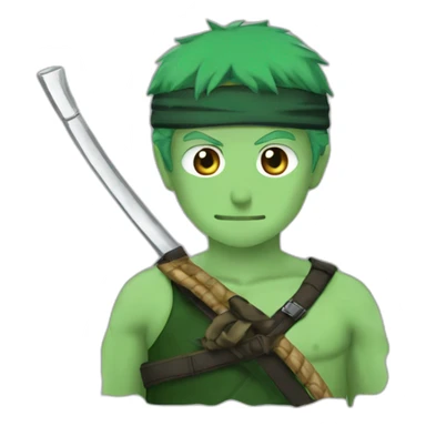 Roronoa zoro soulevant trois épées sticker