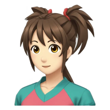 Haruhi Suzumiya with ponytails In sportswear sticker