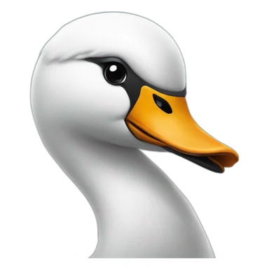 Swan with a bicycle helmet sticker