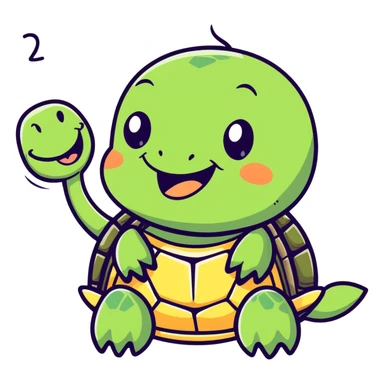 Laughing turtle sticker
