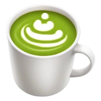 Realistic Matcha latte in white mug sticker