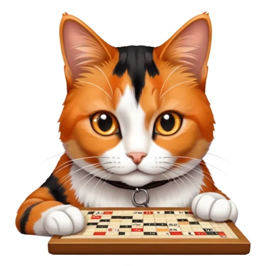 Calico Cat playing scrabble  sticker