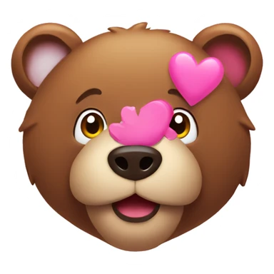 Bear with pink emojis  sticker