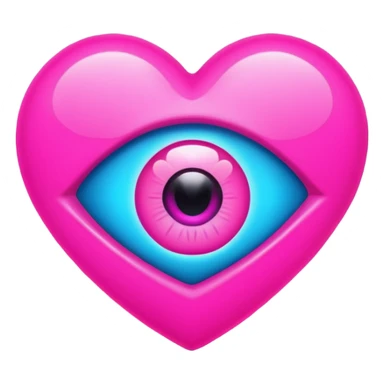 A neon heart with a eye in the center sticker