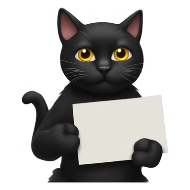 Black cat holding sign that says poppers  sticker