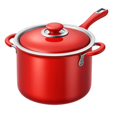an empty red kitchen pot sticker