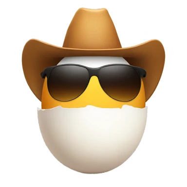 Egg with a cowboy hat and sunglasses sticker