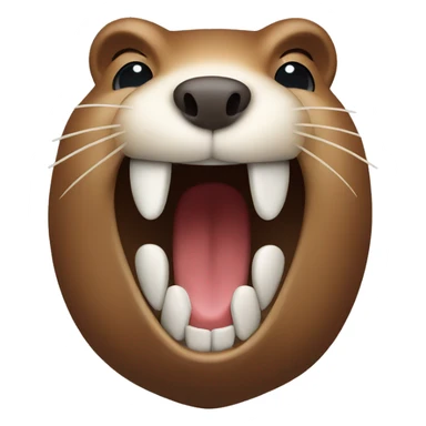 Beaver showing its teeth sticker