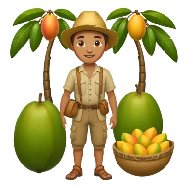 HOMBRE VENDEDOR DE MANGOS CUERPO COMPLETO CON ROPA DE CAMPO sticker