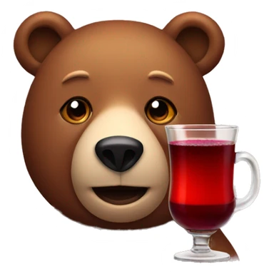 Bear with mulled wine  sticker