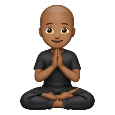 black emoji kneeling praying sticker
