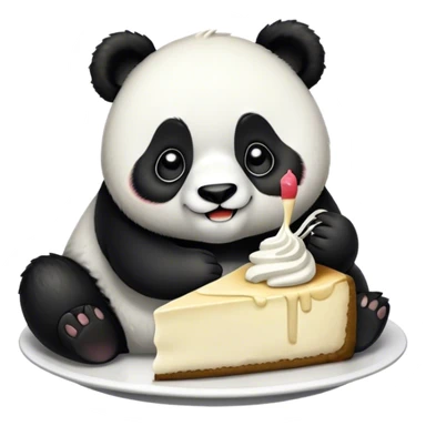 Panda eating cheesecake sticker