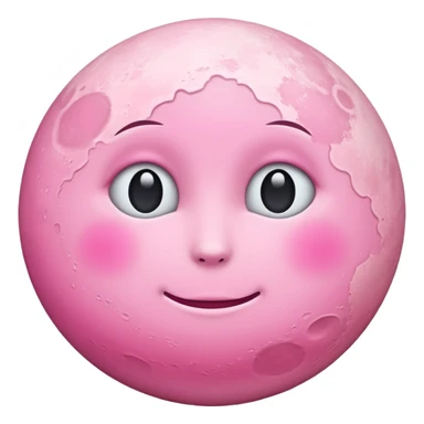 Pink moon with no eyes, no nose, no eyebrows and no mouth sticker