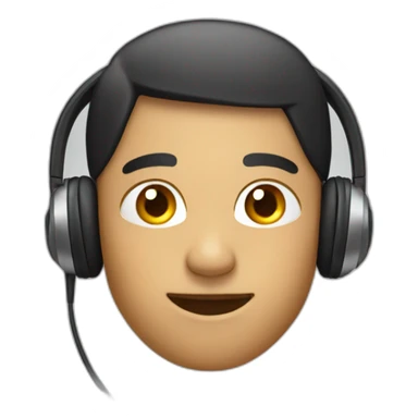 Person with just one earphone on their ear sticker