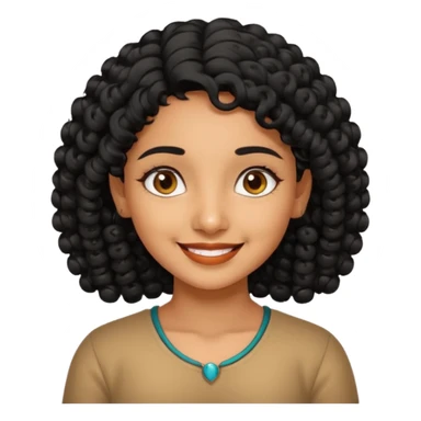 Indian fat girl south Indian curly short black hair tan skin sticker