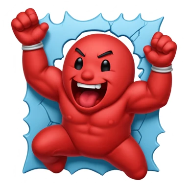 Kool Aid Man smashing through a wall, mouth open shouting Oh Yeah! sticker