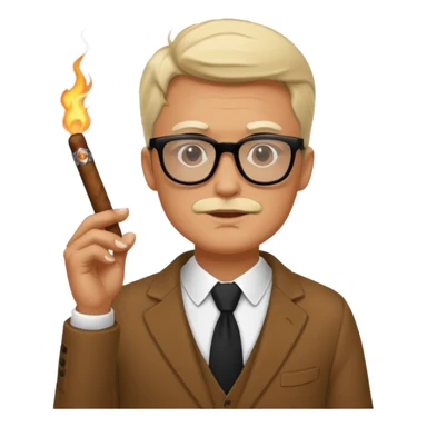 bold white guy in black glasses and cigar, Andrew Tate sticker