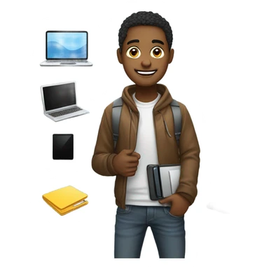 young man passionate about technology sticker