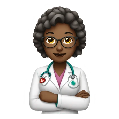 Woman Doctor with heart hands sticker