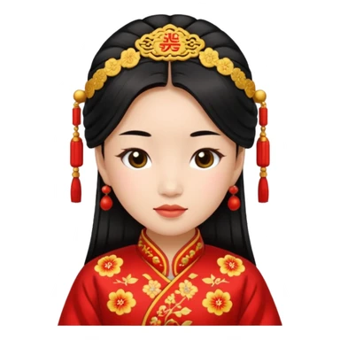 Asian girl wearing traditional Chinese clothes sticker