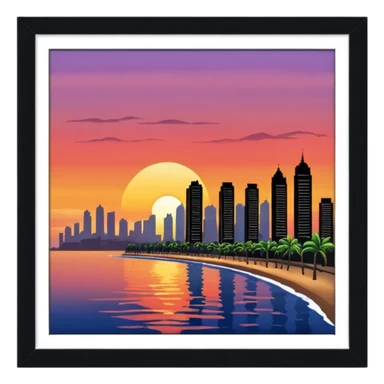 Mumbai sunset at Worlu sticker