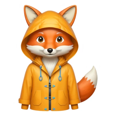 fox wearing a raincoat sticker