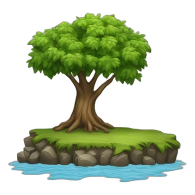 A tree near the river sticker