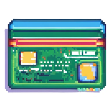 pixel art credit card icon, no text sticker