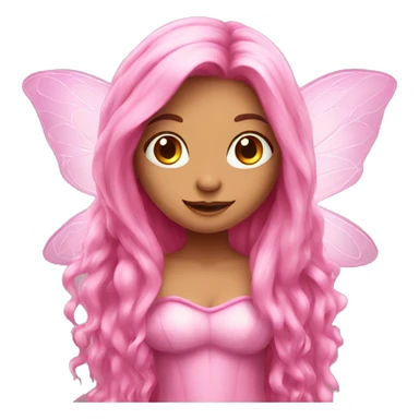 long haired pink fairy sticker