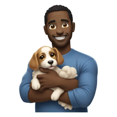 diddy holding a puppy sticker