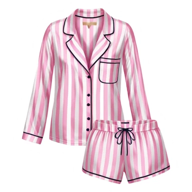 Striped pink and white silk Victoria’s Secret pajama set sticker