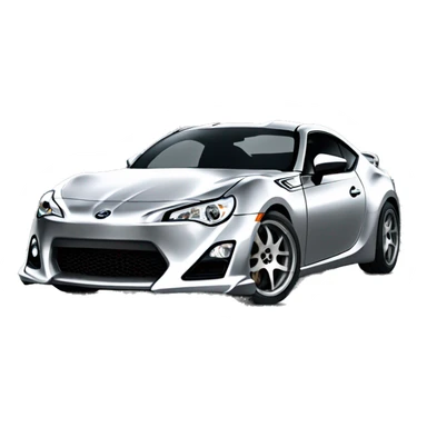 Silver Scion frs slammed with silver wheels emoji sticker