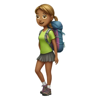 Girl hiking on mountain wearing tutu sticker