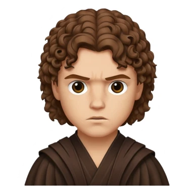 Anakin skywalker scar left eye curly brown hair sticker