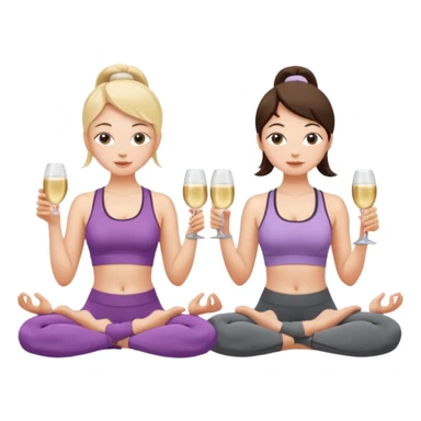 two girl yoga and prosecco  sticker