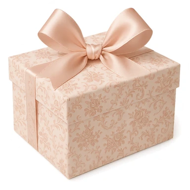 Elegant Rococo pale pink ditsy floral gift box , remove background sticker